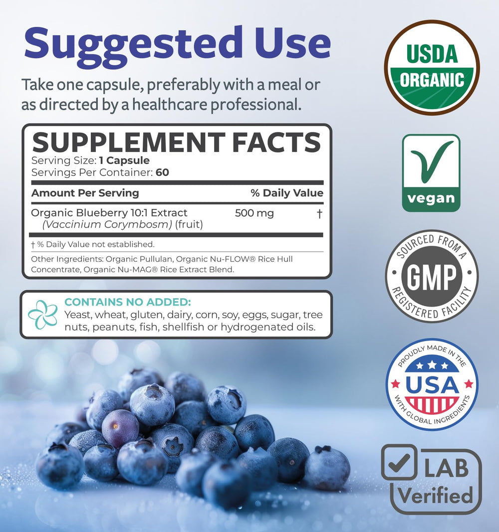 Two-month supply of blueberry extract capsules