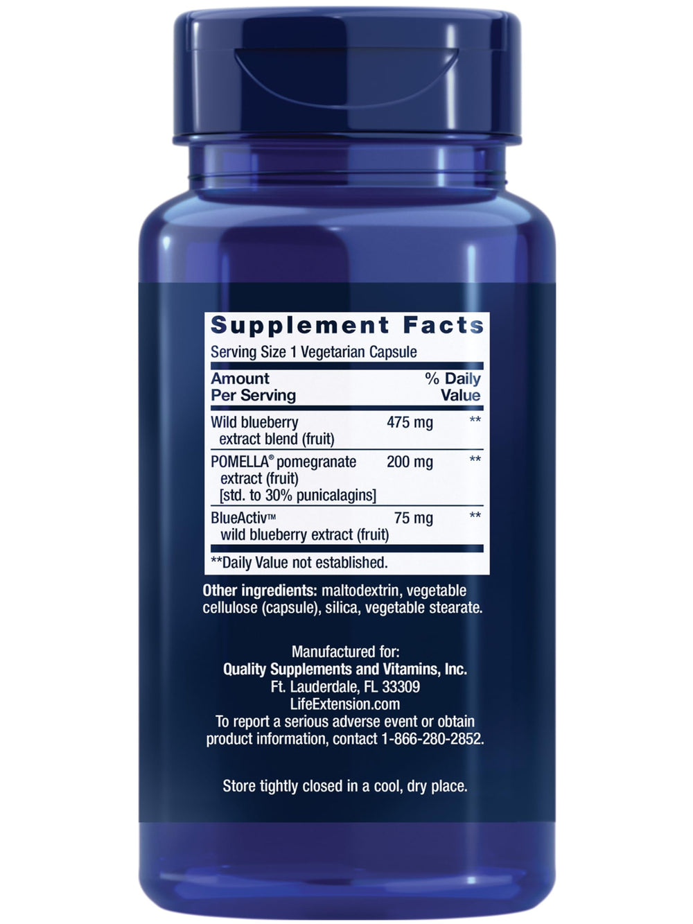 Graphic showing blueberry and pomegranate supporting arterial health