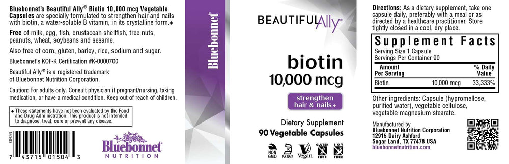 Biotin 10,000 mcg capsules 90-serving bottle