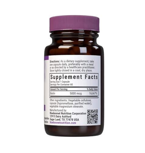 Biotin 5000 mcg capsules close-up