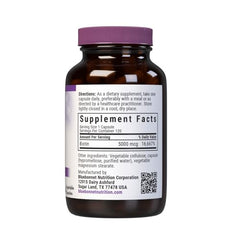 Bluebonnet Biotin 5000 mcg bottle label