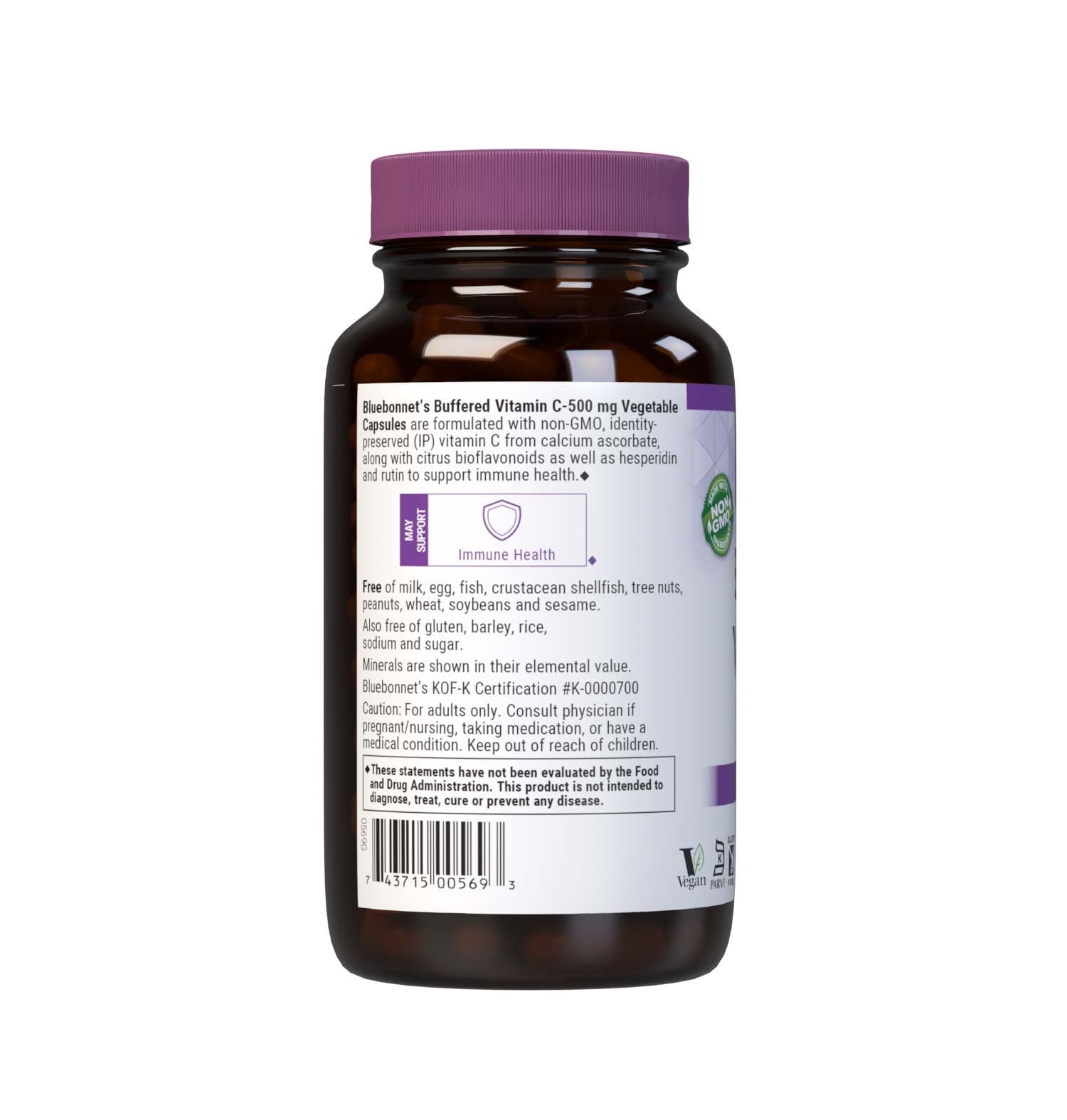 BlueBonnet Buffered Vitamin C-500 mg Vegetable Capsules packaging