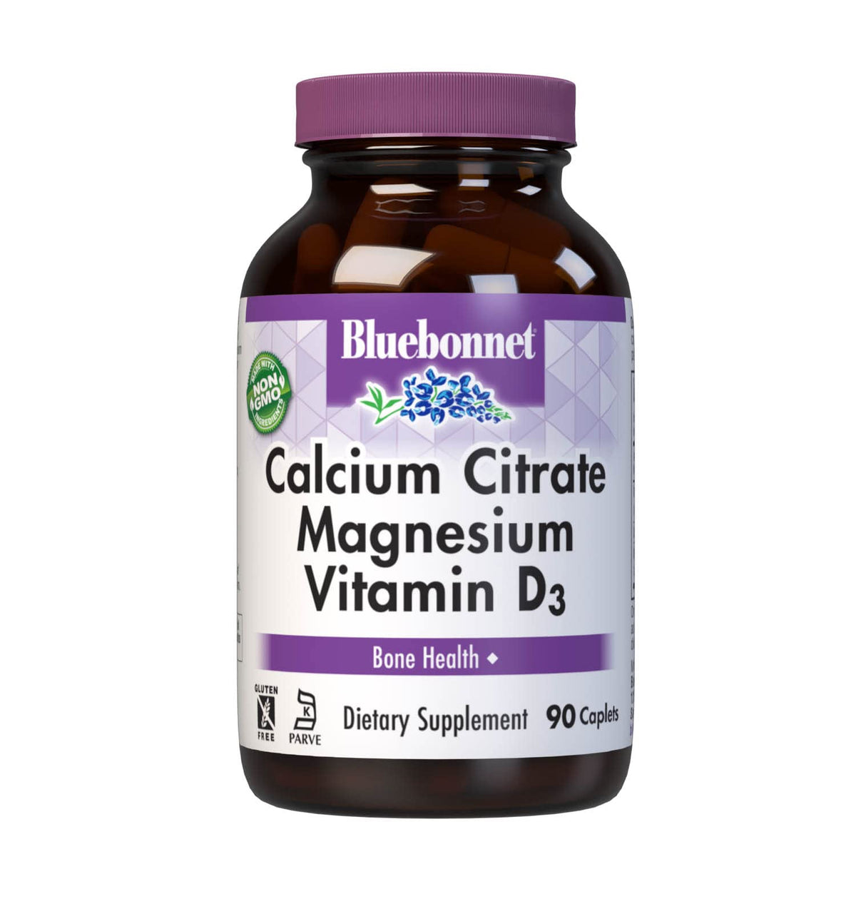Bluebonnet Calcium Citrate Magnesium Vitamin D3 Caplets bottle front
