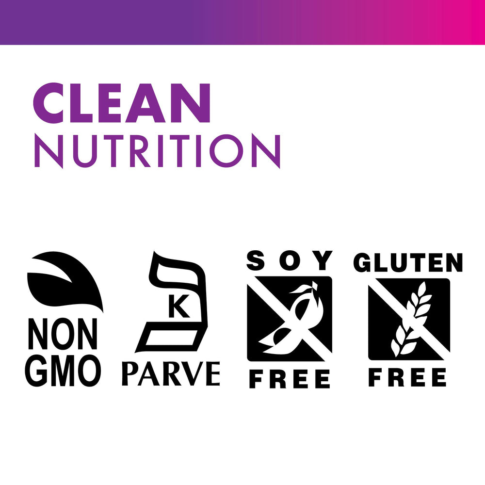 Dietary icons: Non-GMO, Vegetarian Friendly, Kosher, Gluten-Free, Soy-Free, Dairy-Free