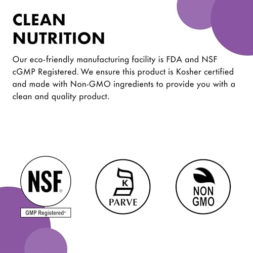 Icons showing soy-free, gluten-free, non-GMO and vegetarian attributes