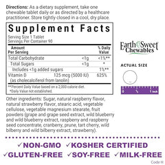 Close-up of Bluebonnet EarthSweet D3 Raspberry chewable tablets