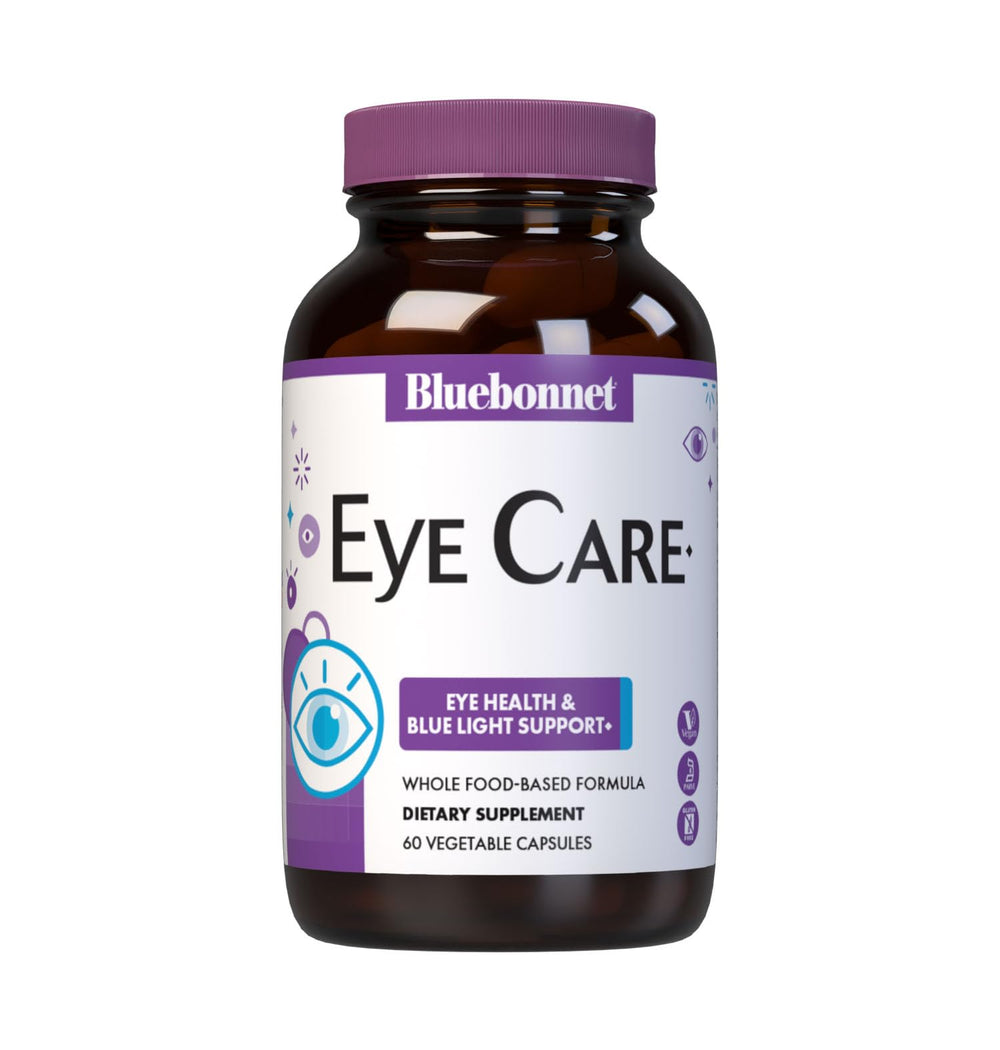 Bluebonnet Eye Care Macular & Blue Light Support bottle with 60 vegetable capsules, 30 servings.
