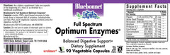 BlueBonnet Full Spectrum Optimum Enzymes capsules bottle close-up - 90 servings