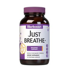Front label of Bluebonnet JustBreathe Seasonal Support bottle