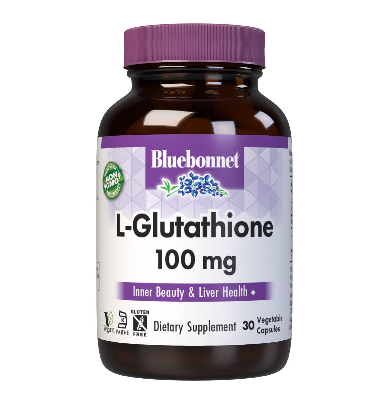 Bluebonnet L-Glutathione 100 mg vegetable capsules bottle