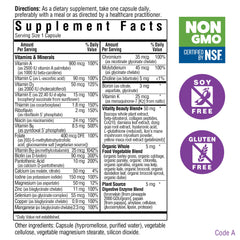 Close-up of organic whole food vegetable blend on packaging