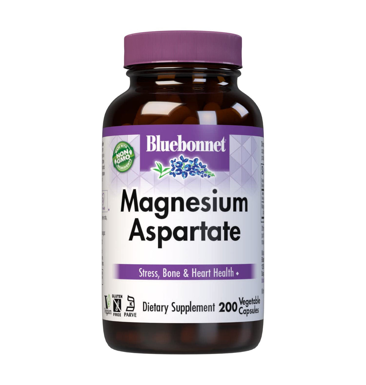 Bluebonnet Magnesium 400 mg Chelated Magnesium Aspartate bottle and capsules