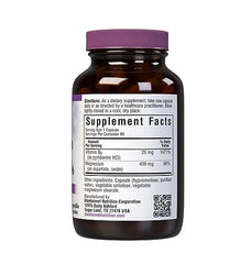 Supplement facts panel showing 400 mg magnesium and 25 mg vitamin B6