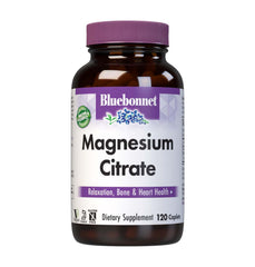 Bluebonnet Magnesium Citrate 400 mg Caplets bottle on white background