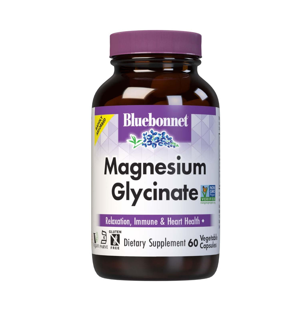 Bluebonnet Magnesium Glycinate 400 mg vegetable capsules bottle