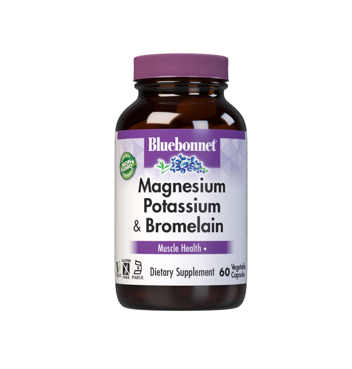 Bluebonnet Magnesium Potassium Bromelain bottle – front view
