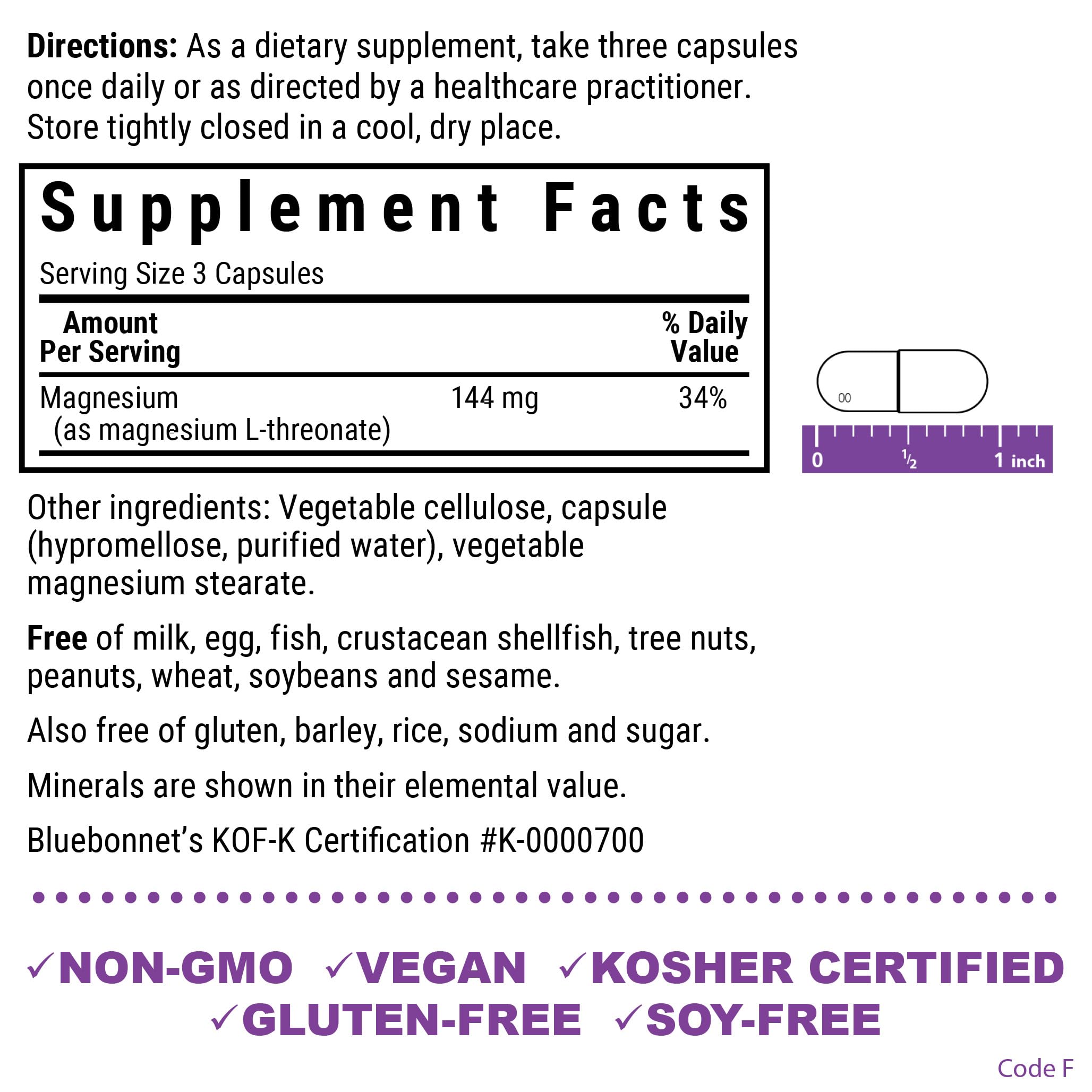 Close-up of Magtein Magnesium L-Threonate on bottle