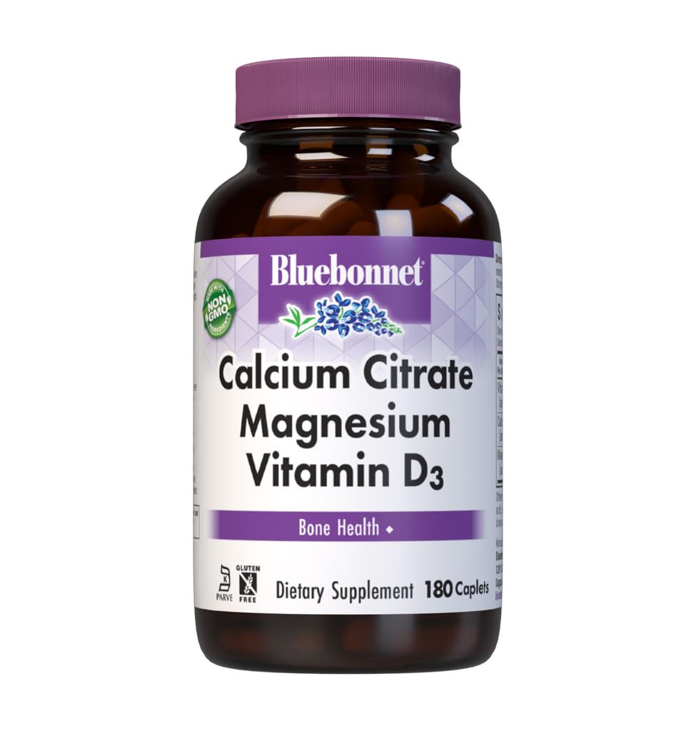 Bluebonnet Nutrition Calcium Citrate Magnesium Plus Vitamin D3 Caplets bottle label