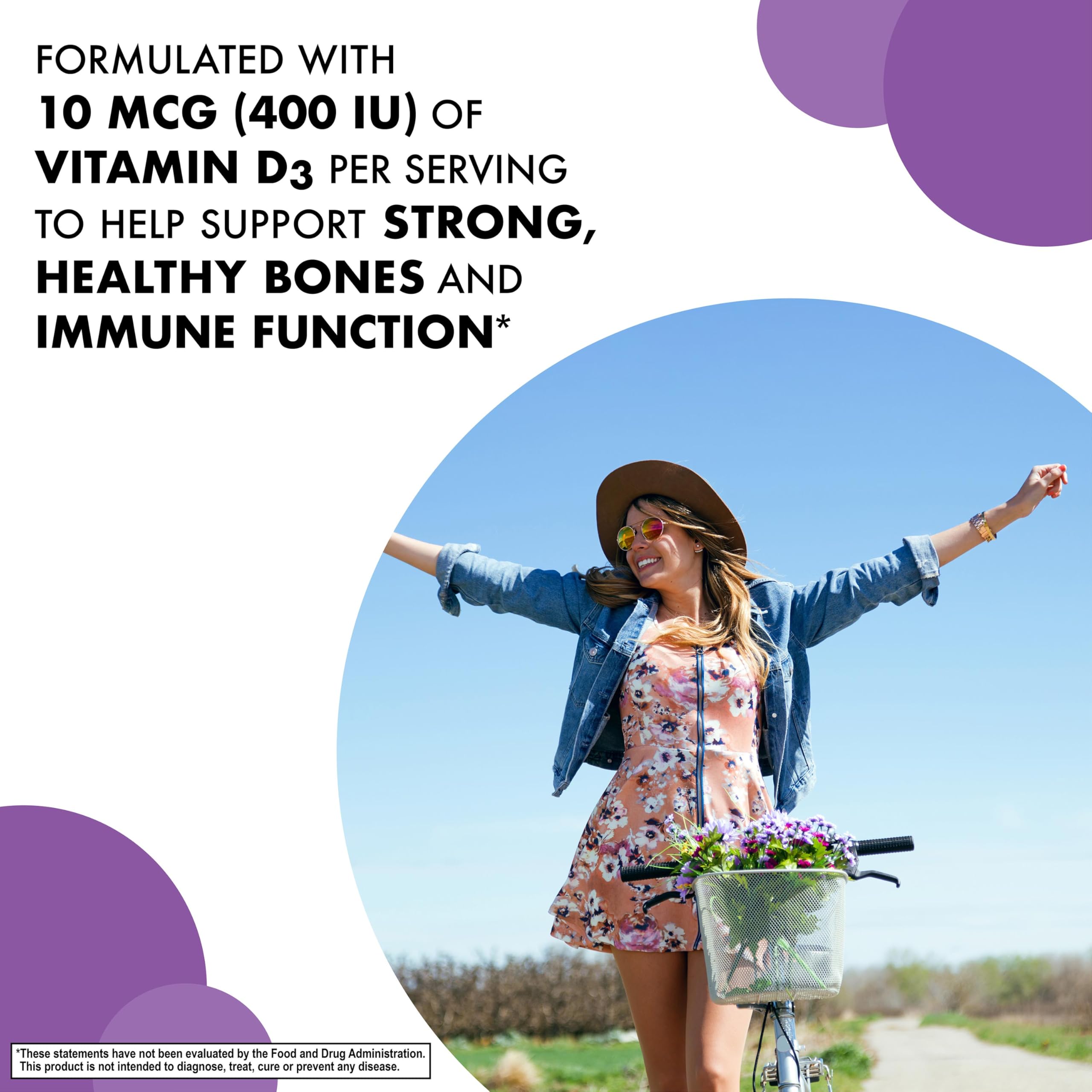 Close-up of raspberry-flavored EarthSweet D3 chewables