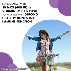 Close-up of raspberry-flavored EarthSweet D3 chewables