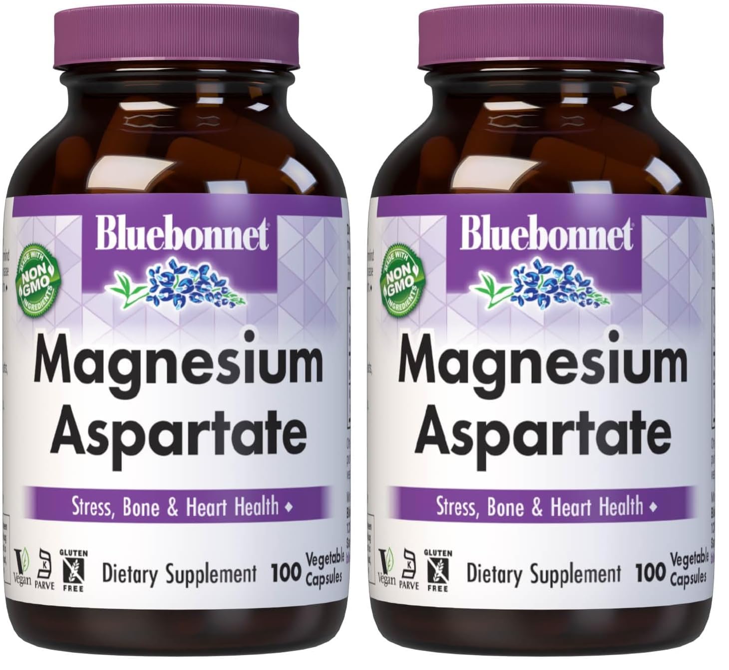 Bluebonnet Nutrition Magnesium 400 mg chelated magnesium aspartate bottle label