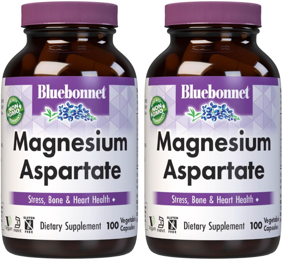 Bluebonnet Nutrition Magnesium 400 mg chelated magnesium aspartate bottle label