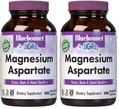 Bluebonnet Nutrition Magnesium 400 mg chelated magnesium aspartate bottle label