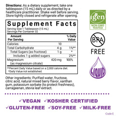 Close-up of 420 mg magnesium citrate label on Bluebonnet bottle