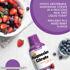 Liquid magnesium citrate being poured into a glass