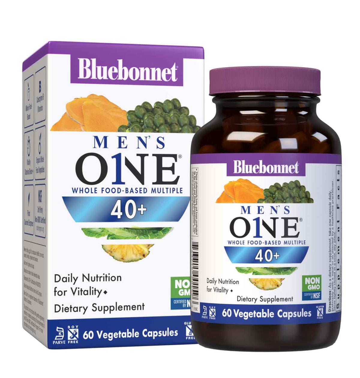 Bluebonnet Nutrition Men's ONE 40+ multivitamin bottle front view