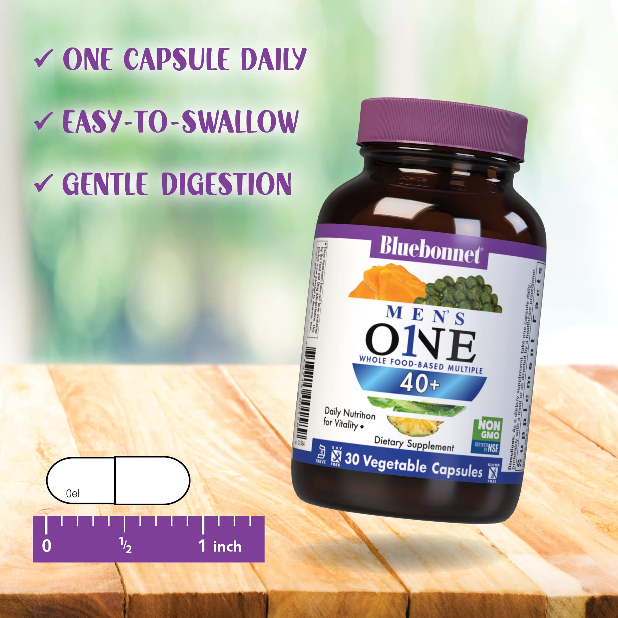 Supplement facts for BlueBonnet Nutrition Men's ONE 40+ multivitamin