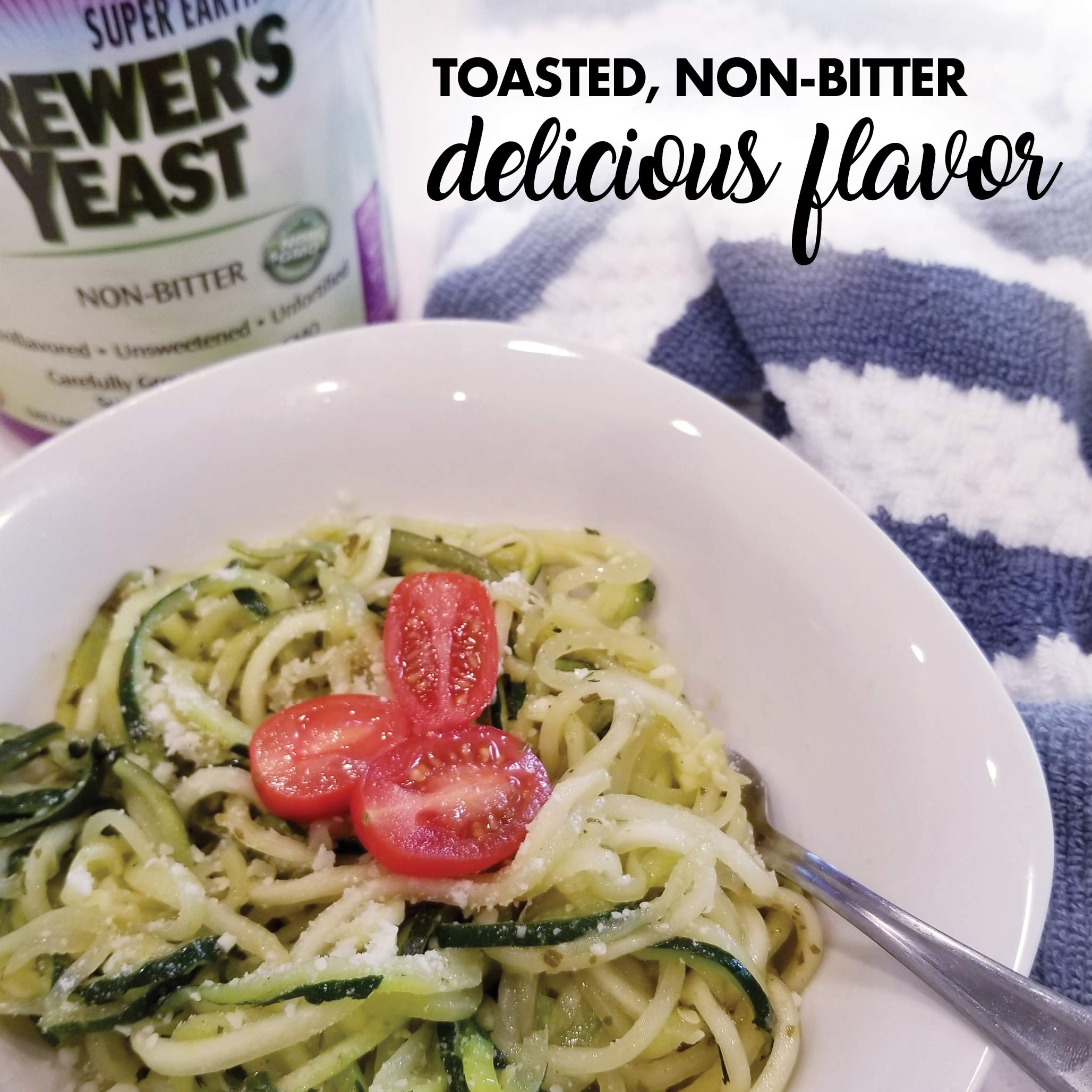 Vegan, gluten-free, non-GMO certification on Bluebonnet Brewer's Yeast Powder