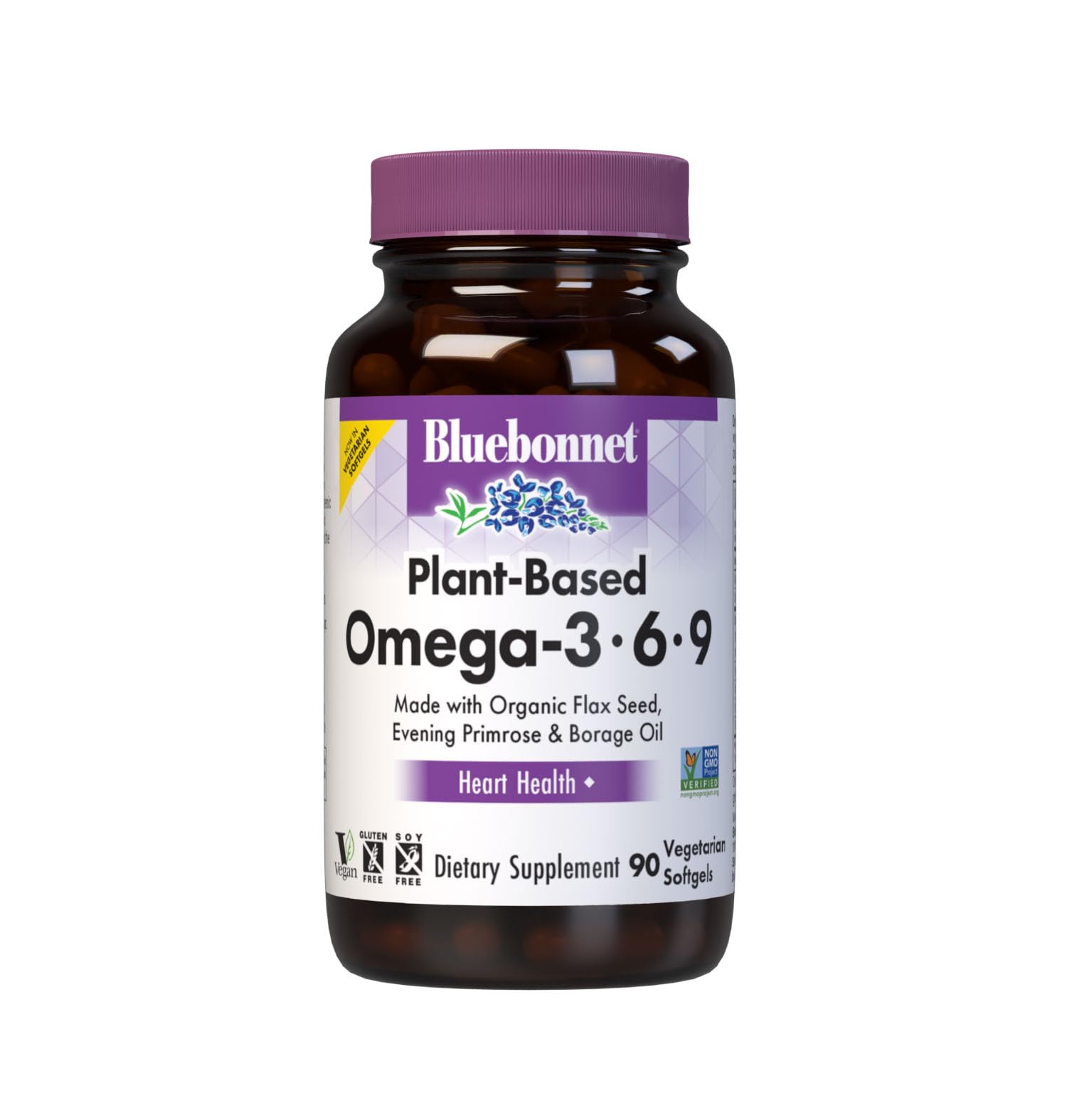 Bluebonnet Plant-Based Omega 3-6-9 softgels bottle – 90 count