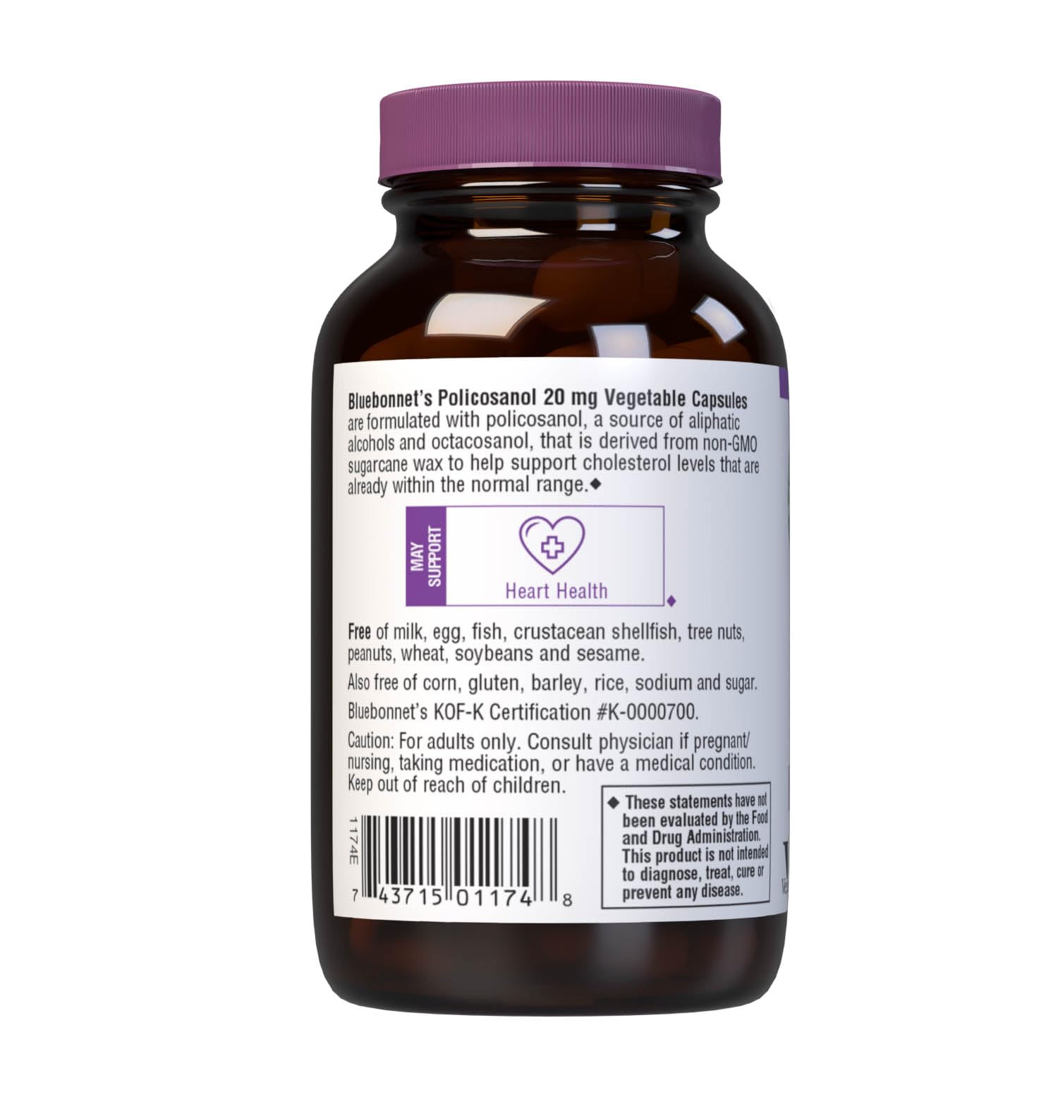 BlueBonnet Policosanol supplement packaging and bottle