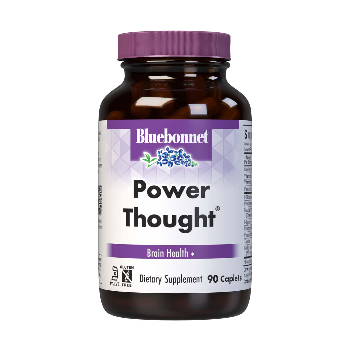BlueBonnet Power Thought Supplement bottle front view, 90 count