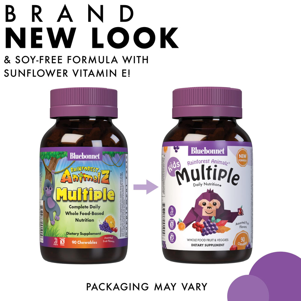 Front packaging highlighting whole-food based formula