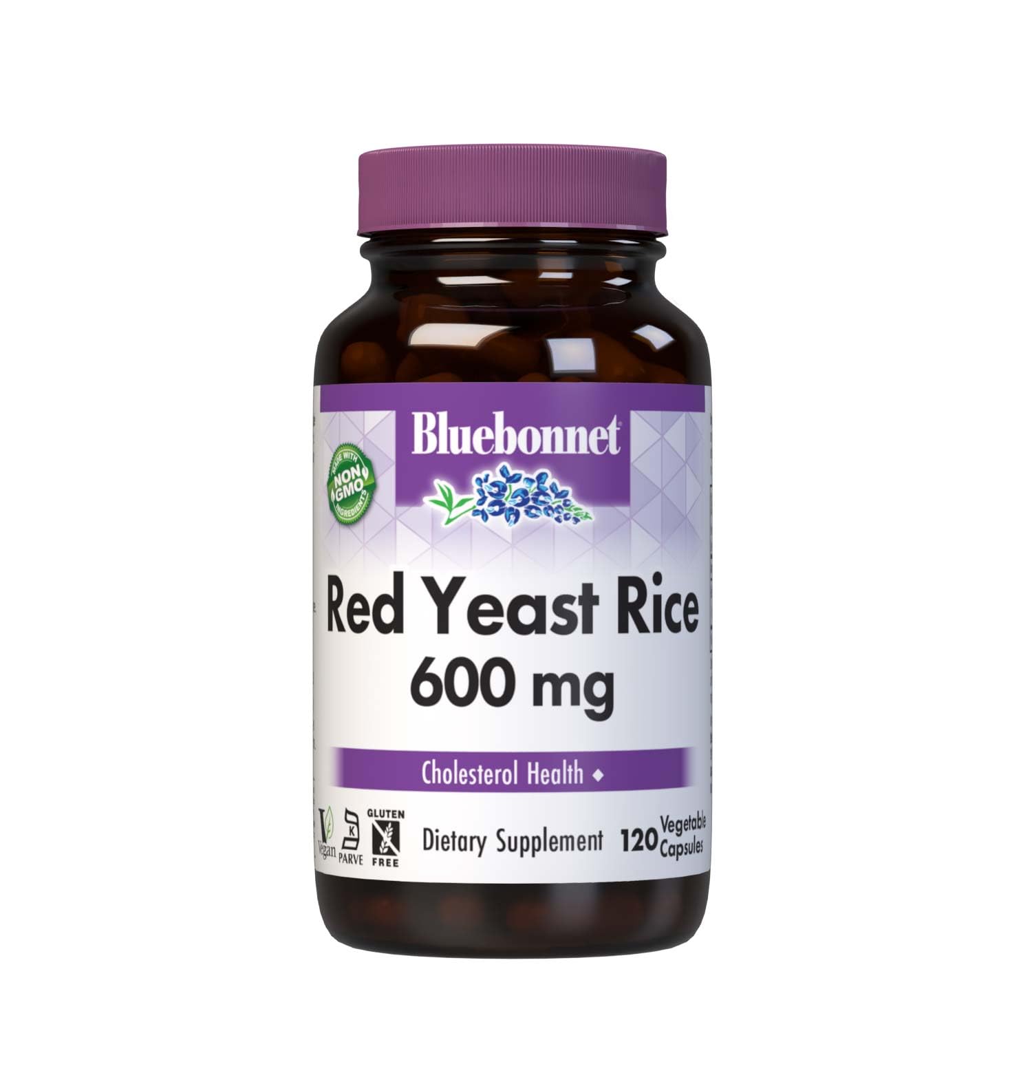 Bluebonnet Nutrition Red Yeast Rice 600 mg Vegetable Capsules bottle and label