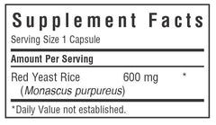 Certification icons on Bluebonnet Red Yeast Rice 600 mg bottle: Non-GMO, Vegan, Kosher, Gluten-Free
