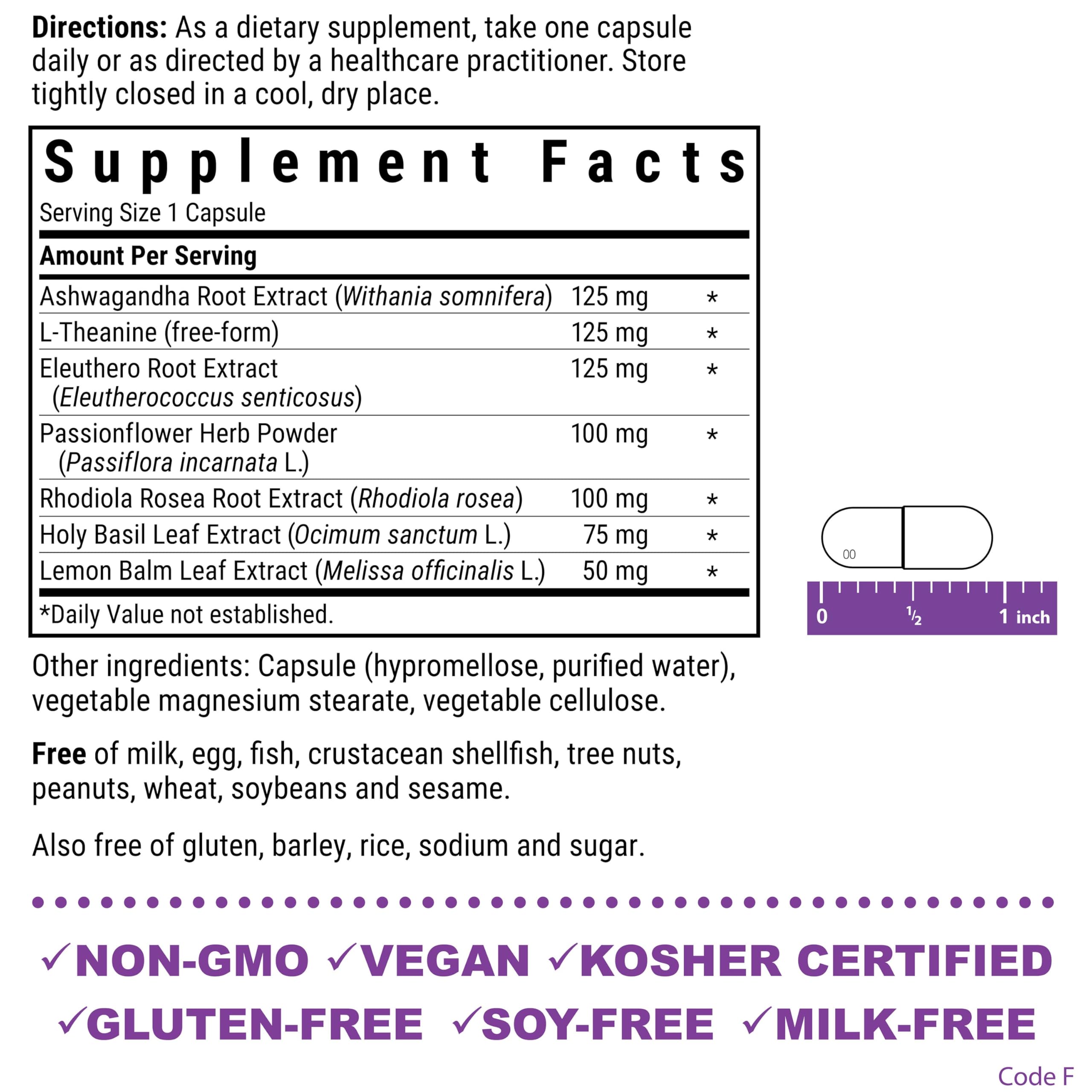 Close-up of 60 vegetable capsules for stress relief