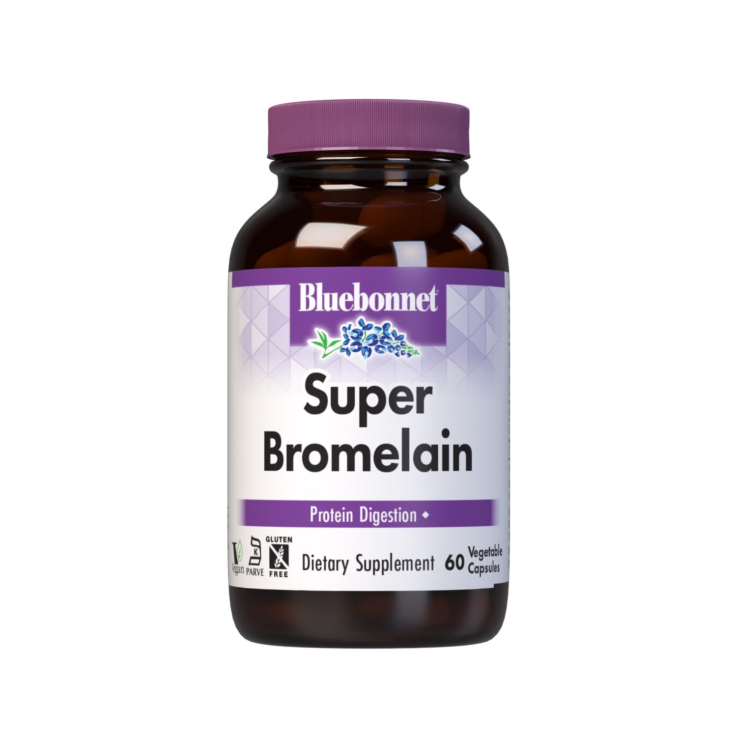 BlueBonnet Super Bromelain Vegetarian Capsules bottle front