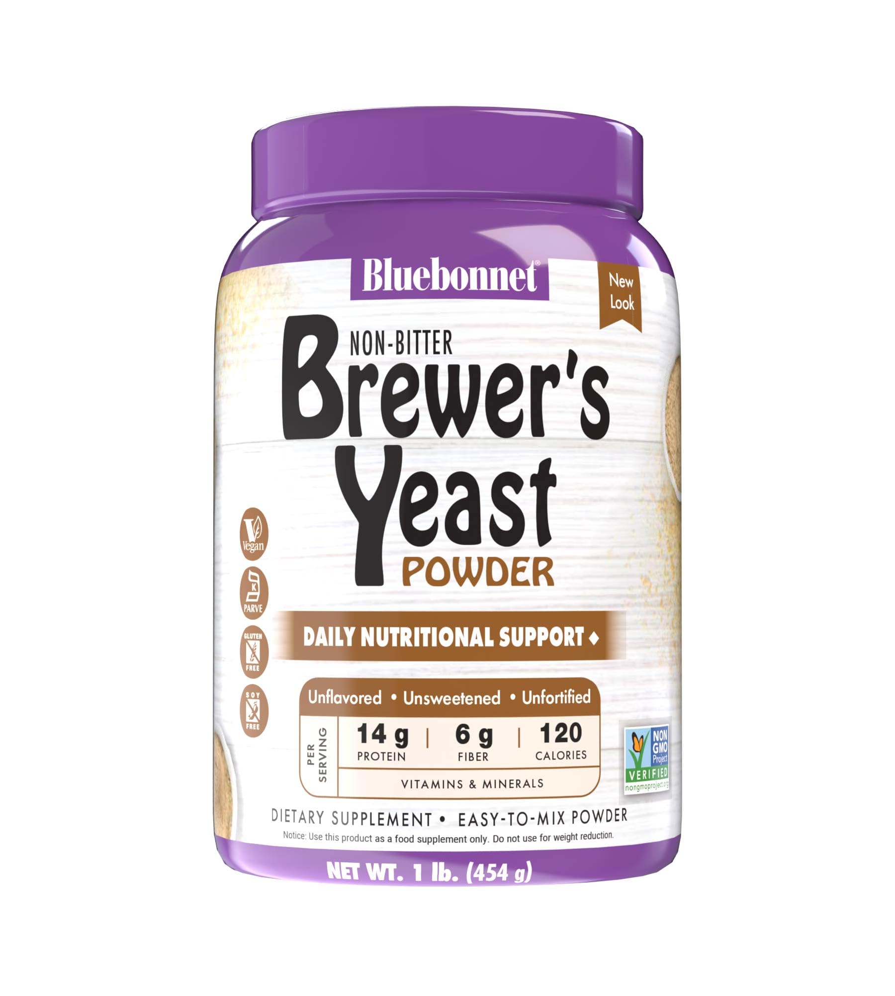 Front label of Bluebonnet Super Earth Brewer's Yeast Powder 1 lb
