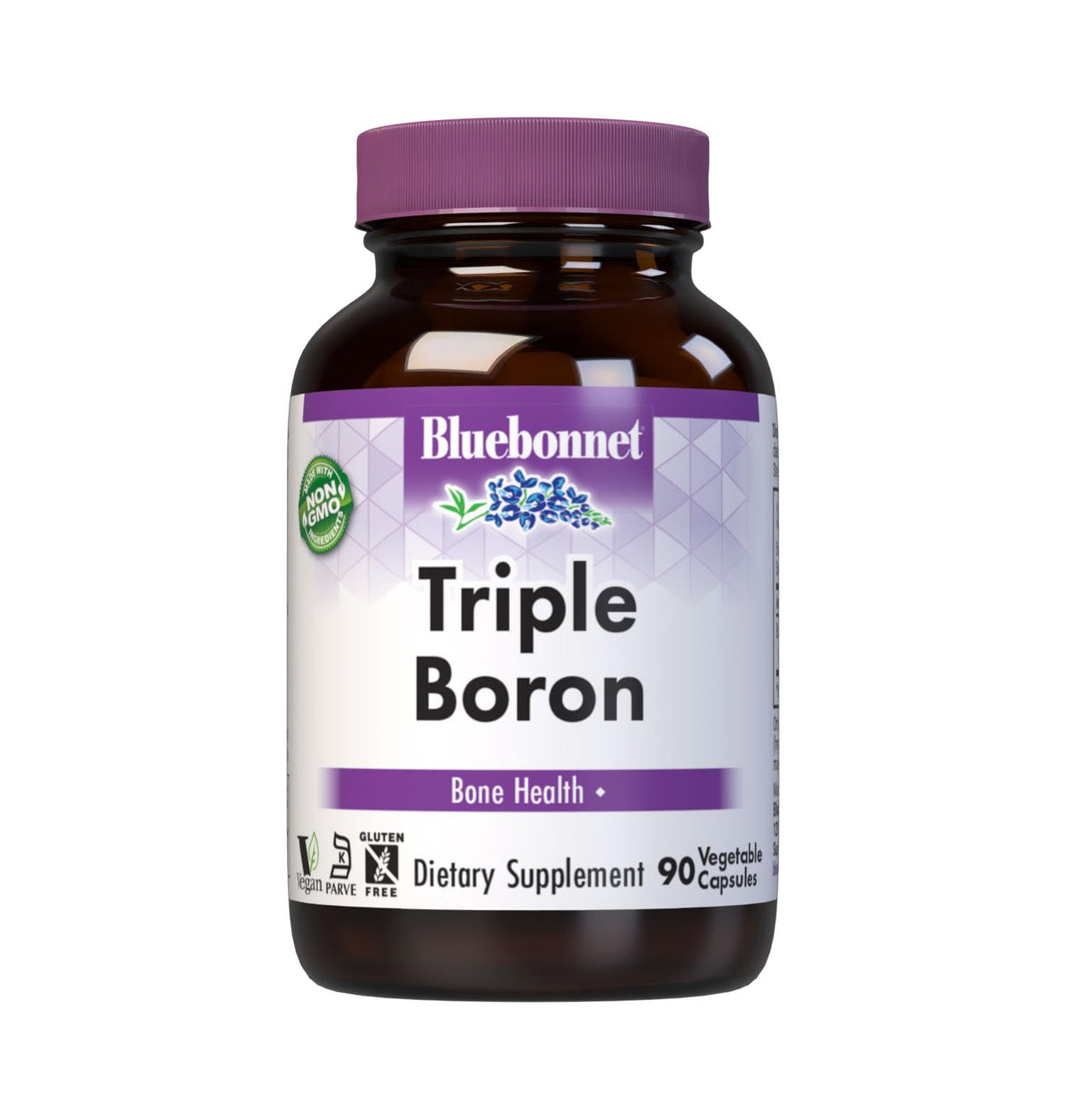 Front view of Bluebonnet Triple Boron 3 mg bottle
