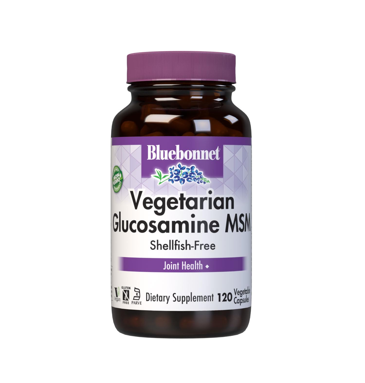 Bluebonnet Vegetarian Glucosamine with MSM bottle and label