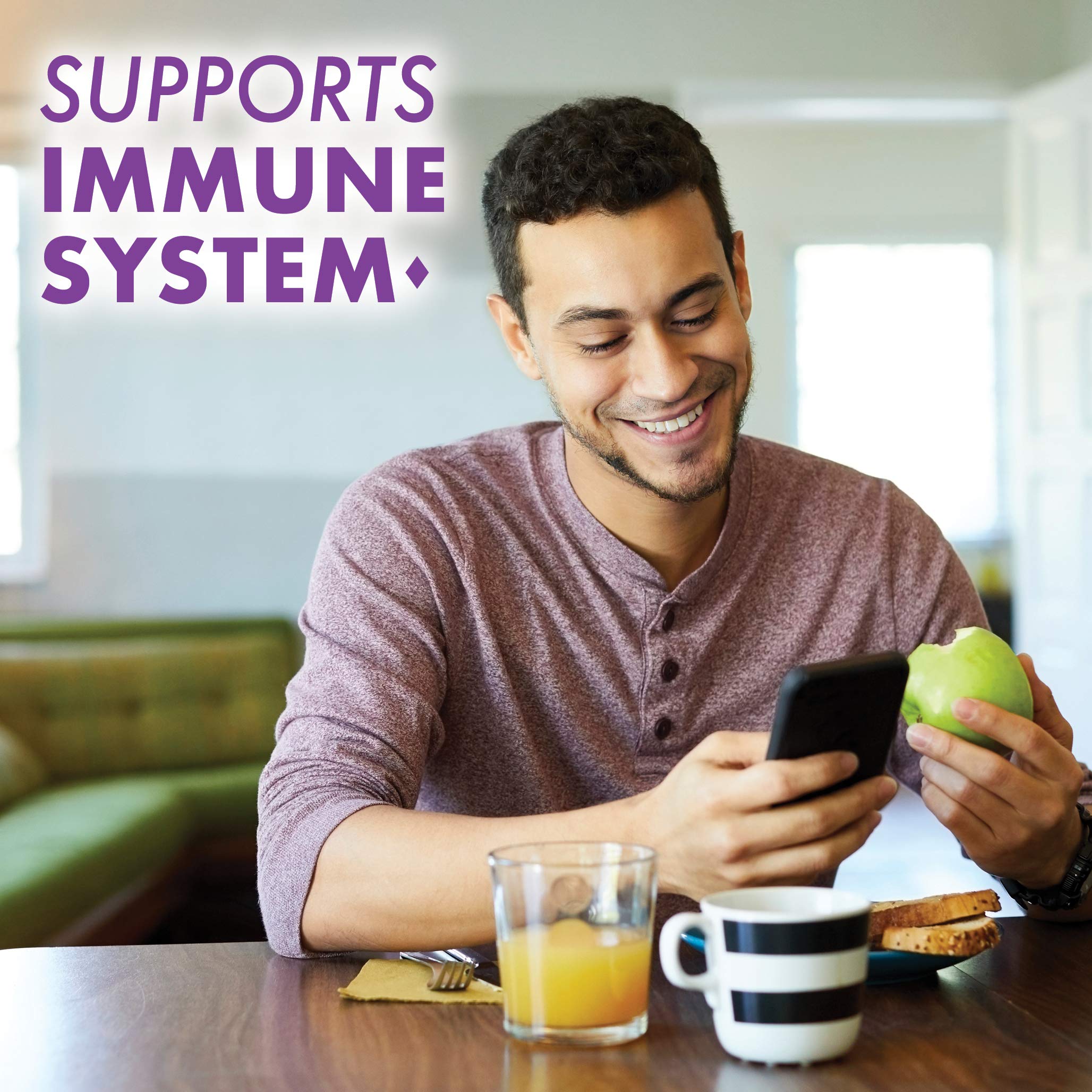 Graphic representing skin health and vitamin C support.