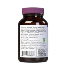 Bluebonnet Vitamin D3 1000 IU label on bottle