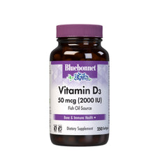 Front label of Bluebonnet Vitamin D3 2000 IU bottle