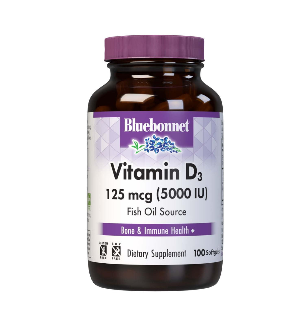 Bluebonnet Vitamin D3 5000 IU Softgels bottle front