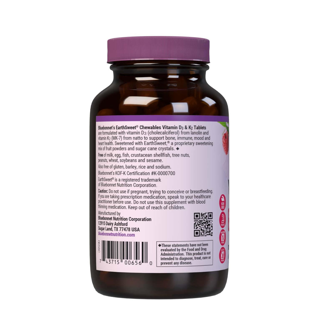 Label highlighting D3 from lanolin and K2 MK-7 from Natto