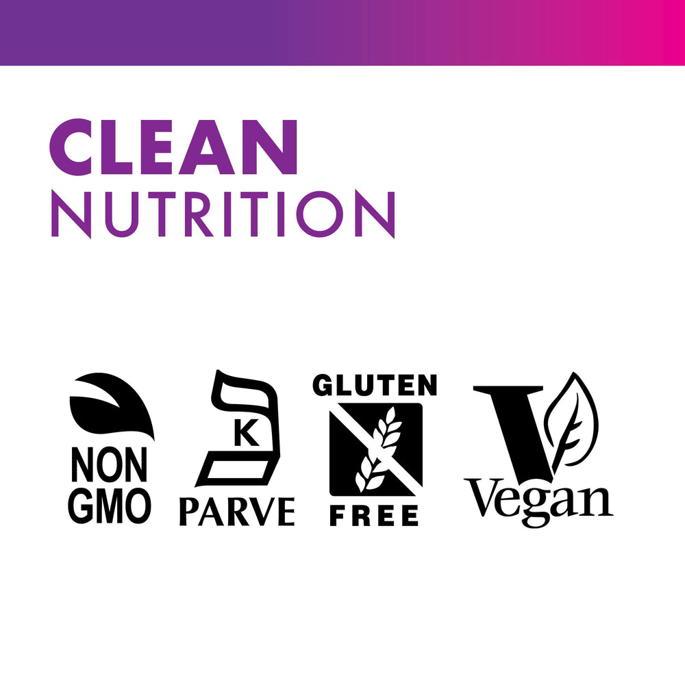Icons highlighting dairy-free, soy-free, gluten-free and kosher on packaging