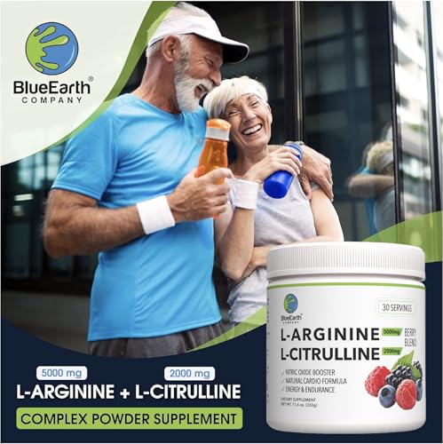 BlueEarth Berry Blend powder bottle with label details